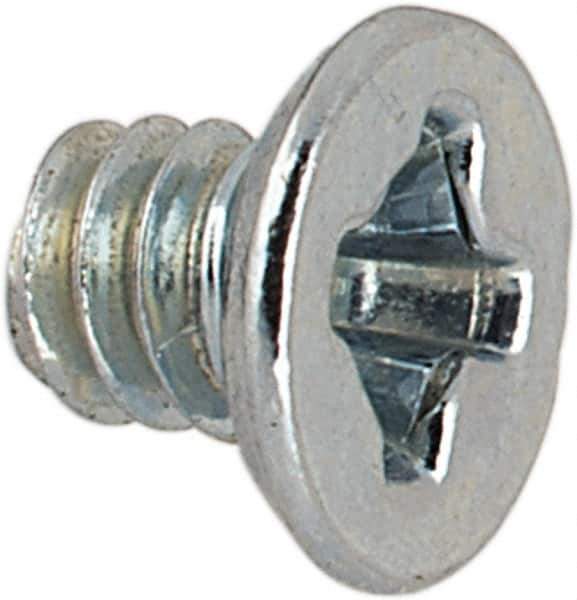 Value Collection - #2-56 UNC, 1/8" OAL Phillips Drive Machine Screw - Flat Undercut Head, Grade J82 Steel, Zinc-Plated Finish, Without Washer - Exact Tool & Supply