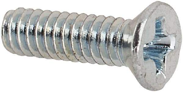 Value Collection - #2-56 UNC, 5/16" OAL Phillips Drive Machine Screw - Flat Head, Grade J82 Steel, Zinc-Plated Finish, Without Washer - Exact Tool & Supply