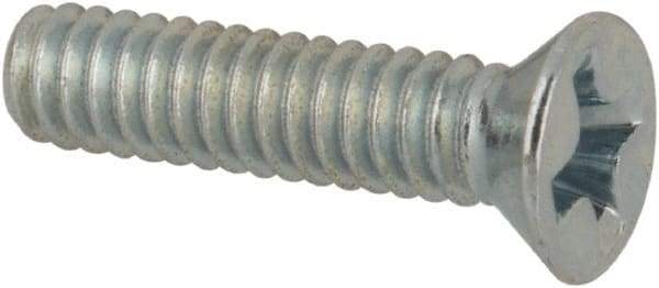 Value Collection - #2-56 UNC, 3/8" OAL Phillips Drive Machine Screw - Flat Head, Grade J82 Steel, Zinc-Plated Finish, Without Washer - Exact Tool & Supply