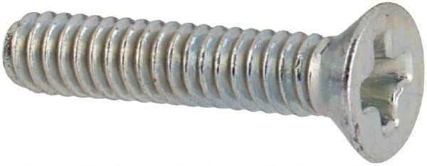 Value Collection - #2-56 UNC, 7/16" OAL Phillips Drive Machine Screw - Flat Head, Grade J82 Steel, Zinc-Plated Finish, Without Washer - Exact Tool & Supply