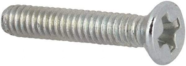 Value Collection - #2-56 UNC, 1/2" OAL Phillips Drive Machine Screw - Flat Head, Grade J82 Steel, Zinc-Plated Finish, Without Washer - Exact Tool & Supply