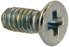 Value Collection - #3-48 UNC, 1/4" OAL Phillips Drive Machine Screw - Flat Head, Grade J82 Steel, Zinc-Plated Finish, Without Washer - Exact Tool & Supply