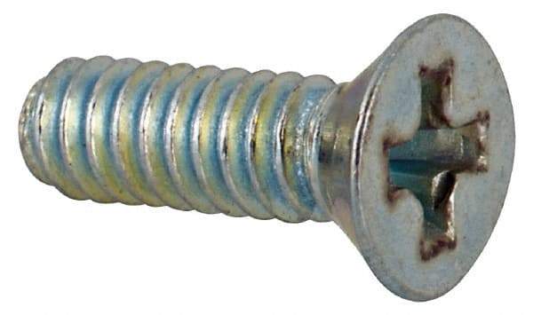 Value Collection - #3-48 UNC, 5/16" OAL Phillips Drive Machine Screw - Flat Head, Grade J82 Steel, Zinc-Plated Finish, Without Washer - Exact Tool & Supply