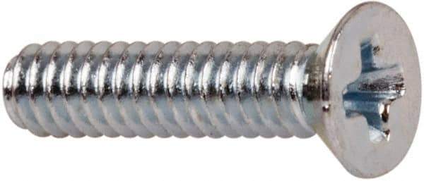 Value Collection - #3-48 UNC, 7/16" OAL Phillips Drive Machine Screw - Flat Head, Grade J82 Steel, Zinc-Plated Finish, Without Washer - Exact Tool & Supply