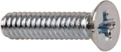 Value Collection - #3-48 UNC, 7/16" OAL Phillips Drive Machine Screw - Flat Head, Grade J82 Steel, Zinc-Plated Finish, Without Washer - Exact Tool & Supply
