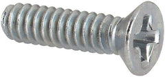 Value Collection - #4-40 UNC, 7/16" OAL Phillips Drive Machine Screw - Flat Head, Grade J82 Steel, Zinc-Plated Finish, Without Washer - Exact Tool & Supply
