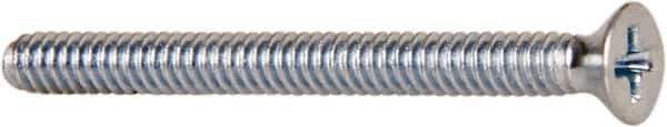 Value Collection - #4-40 UNC, 1-1/4" OAL Phillips Drive Machine Screw - Flat Head, Grade J82 Steel, Zinc-Plated Finish, Without Washer - Exact Tool & Supply
