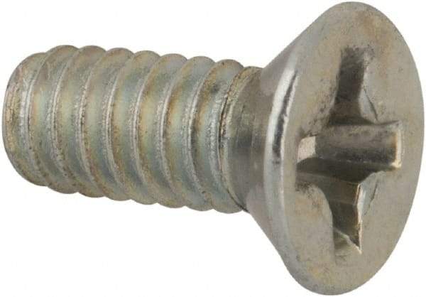 Value Collection - #5-40 UNC, 5/16" OAL Phillips Drive Machine Screw - Flat Head, Grade J82 Steel, Zinc-Plated Finish, Without Washer - Exact Tool & Supply
