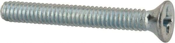 Value Collection - #5-40 UNC, 1" OAL Phillips Drive Machine Screw - Flat Head, Grade J82 Steel, Zinc-Plated Finish, Without Washer - Exact Tool & Supply