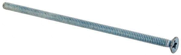Value Collection - #6-32 UNC, 3-1/2" OAL Phillips Drive Machine Screw - Flat Head, Grade J82 Steel, Zinc-Plated Finish, Without Washer - Exact Tool & Supply