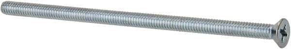 Value Collection - #8-32 UNC, 3-1/2" OAL Phillips Drive Machine Screw - Flat Head, Grade J82 Steel, Zinc-Plated Finish, Without Washer - Exact Tool & Supply
