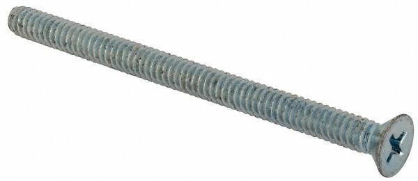 Value Collection - #10-24 UNC, 2-3/4" OAL Phillips Drive Machine Screw - Flat Head, Grade J82 Steel, Zinc-Plated Finish, Without Washer - Exact Tool & Supply