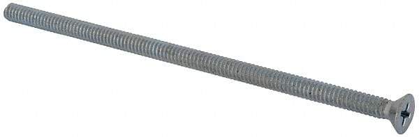 Value Collection - #10-24 UNC, 4-1/2" OAL Phillips Drive Machine Screw - Flat Head, Grade J82 Steel, Zinc-Plated Finish, Without Washer - Exact Tool & Supply