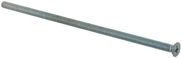 Value Collection - #10-24 UNC, 5-1/2" OAL Phillips Drive Machine Screw - Flat Head, Grade J82 Steel, Zinc-Plated Finish, Without Washer - Exact Tool & Supply