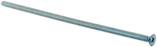 Value Collection - #10-24 UNC, 6" OAL Phillips Drive Machine Screw - Flat Head, Grade J82 Steel, Zinc-Plated Finish, Without Washer - Exact Tool & Supply