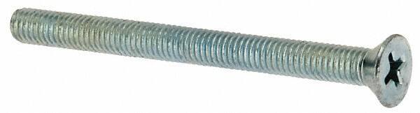Value Collection - #10-32 UNF, 2-1/4" OAL Phillips Drive Machine Screw - Flat Head, Grade J82 Steel, Zinc-Plated Finish, Without Washer - Exact Tool & Supply