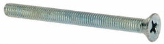 Value Collection - #10-32 UNF, 2-1/4" OAL Phillips Drive Machine Screw - Flat Head, Grade J82 Steel, Zinc-Plated Finish, Without Washer - Exact Tool & Supply