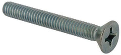 Value Collection - #12-24 UNC, 1-3/4" OAL Phillips Drive Machine Screw - Flat Head, Grade J82 Steel, Zinc-Plated Finish, Without Washer - Exact Tool & Supply