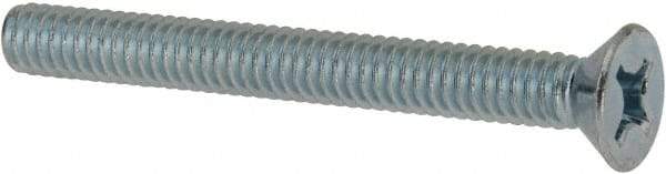 Value Collection - #12-24 UNC, 2" OAL Phillips Drive Machine Screw - Flat Head, Grade J82 Steel, Zinc-Plated Finish, Without Washer - Exact Tool & Supply