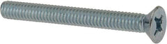 Value Collection - #12-24 UNC, 2" OAL Phillips Drive Machine Screw - Flat Head, Grade J82 Steel, Zinc-Plated Finish, Without Washer - Exact Tool & Supply