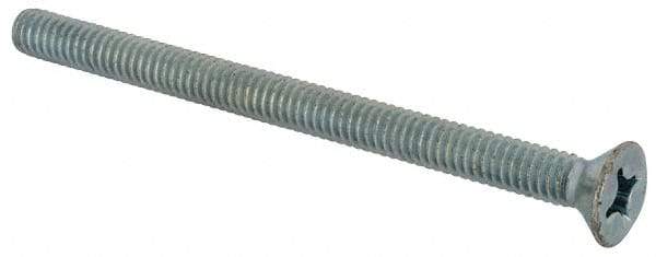 Value Collection - #12-24 UNC, 3" OAL Phillips Drive Machine Screw - Flat Head, Grade J82 Steel, Zinc-Plated Finish, Without Washer - Exact Tool & Supply