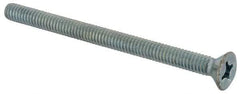 Value Collection - #12-24 UNC, 3" OAL Phillips Drive Machine Screw - Flat Head, Grade J82 Steel, Zinc-Plated Finish, Without Washer - Exact Tool & Supply