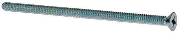 Value Collection - 1/4-20 UNC, 5" OAL Phillips Drive Machine Screw - Flat Head, Grade J82 Steel, Zinc-Plated Finish, Without Washer - Exact Tool & Supply