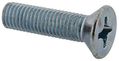 Value Collection - 1/4-28 UNF, 1" OAL Phillips Drive Machine Screw - Flat Head, Grade J82 Steel, Zinc-Plated Finish, Without Washer - Exact Tool & Supply