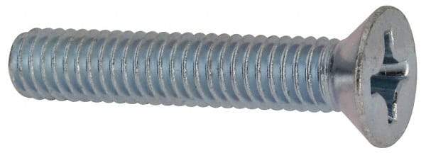 Value Collection - 5/16-18 UNC, 1-3/4" OAL Phillips Drive Machine Screw - Flat Head, Grade J82 Steel, Zinc-Plated Finish, Without Washer - Exact Tool & Supply