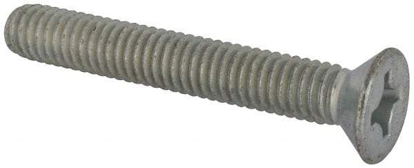 Value Collection - 5/16-18 UNC, 2-1/4" OAL Phillips Drive Machine Screw - Flat Head, Grade J82 Steel, Zinc-Plated Finish, Without Washer - Exact Tool & Supply