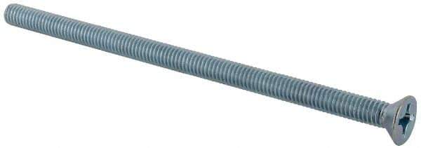 Value Collection - 5/16-18 UNC, 6" OAL Phillips Drive Machine Screw - Flat Head, Grade J82 Steel, Zinc-Plated Finish, Without Washer - Exact Tool & Supply