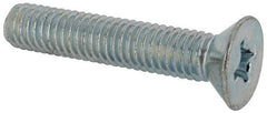 Value Collection - 3/8-16 UNC, 2" OAL Phillips Drive Machine Screw - Flat Head, Grade J82 Steel, Zinc-Plated Finish, Without Washer - Exact Tool & Supply