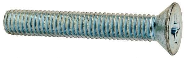 Value Collection - 3/8-16 UNC, 2-1/2" OAL Phillips Drive Machine Screw - Flat Head, Grade J82 Steel, Zinc-Plated Finish, Without Washer - Exact Tool & Supply