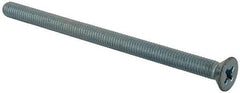 Value Collection - 3/8-16 UNC, 6" OAL Phillips Drive Machine Screw - Flat Head, Grade J82 Steel, Zinc-Plated Finish, Without Washer - Exact Tool & Supply