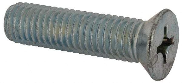 Value Collection - 1/2-13 UNC, 2" OAL Phillips Drive Machine Screw - Flat Head, Grade J82 Steel, Zinc-Plated Finish, Without Washer - Exact Tool & Supply