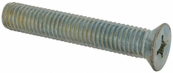 Value Collection - 1/2-13 UNC, 3" OAL Phillips Drive Machine Screw - Flat Head, Grade J82 Steel, Zinc-Plated Finish, Without Washer - Exact Tool & Supply