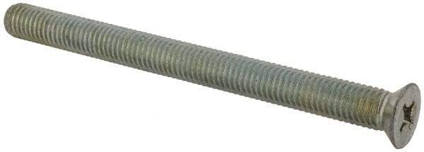 Value Collection - 1/2-13 UNC, 6" OAL Phillips Drive Machine Screw - Flat Head, Grade J82 Steel, Zinc-Plated Finish, Without Washer - Exact Tool & Supply
