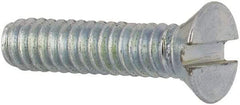 Value Collection - #2-56 UNC, 3/8" OAL Slotted Drive Machine Screw - Flat Head, Grade J82 Steel, Zinc-Plated Finish, Without Washer - Exact Tool & Supply