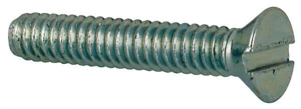 Value Collection - #2-56 UNC, 1/2" OAL Slotted Drive Machine Screw - Flat Head, Grade J82 Steel, Zinc-Plated Finish, Without Washer - Exact Tool & Supply