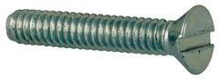 Value Collection - #2-56 UNC, 1/2" OAL Slotted Drive Machine Screw - Flat Head, Grade J82 Steel, Zinc-Plated Finish, Without Washer - Exact Tool & Supply