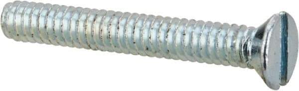 Value Collection - #2-56 UNC, 5/8" OAL Slotted Drive Machine Screw - Flat Head, Grade J82 Steel, Zinc-Plated Finish, Without Washer - Exact Tool & Supply