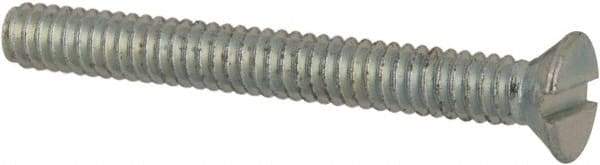Value Collection - #2-56 UNC, 3/4" OAL Slotted Drive Machine Screw - Flat Head, Grade J82 Steel, Zinc-Plated Finish, Without Washer - Exact Tool & Supply