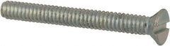 Value Collection - #2-56 UNC, 3/4" OAL Slotted Drive Machine Screw - Flat Head, Grade J82 Steel, Zinc-Plated Finish, Without Washer - Exact Tool & Supply