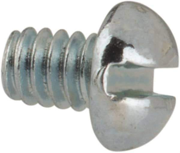 Value Collection - #2-56 UNC, 1/8" Length Under Head Slotted Drive Machine Screw - Round Head, Grade J82 Steel, Zinc-Plated Finish, Without Washer - Exact Tool & Supply