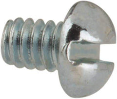 Value Collection - #2-56 UNC, 1/8" Length Under Head Slotted Drive Machine Screw - Round Head, Grade J82 Steel, Zinc-Plated Finish, Without Washer - Exact Tool & Supply