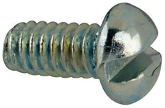 Value Collection - #2-56 UNC, 3/16" Length Under Head Slotted Drive Machine Screw - Round Head, Grade J82 Steel, Zinc-Plated Finish, Without Washer - Exact Tool & Supply