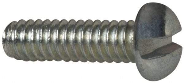 Value Collection - #2-56 UNC, 5/16" Length Under Head Slotted Drive Machine Screw - Round Head, Grade J82 Steel, Zinc-Plated Finish, Without Washer - Exact Tool & Supply