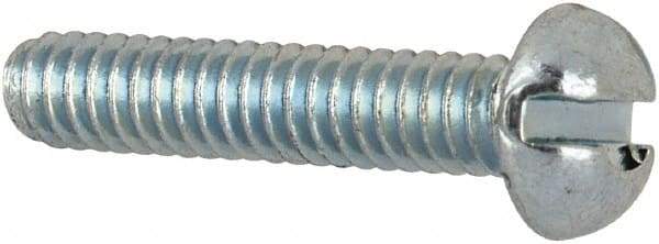 Value Collection - #2-56 UNC, 7/16" Length Under Head Slotted Drive Machine Screw - Round Head, Grade J82 Steel, Zinc-Plated Finish, Without Washer - Exact Tool & Supply