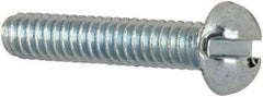 Value Collection - #2-56 UNC, 7/16" Length Under Head Slotted Drive Machine Screw - Round Head, Grade J82 Steel, Zinc-Plated Finish, Without Washer - Exact Tool & Supply