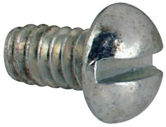 Value Collection - #3-48 UNC, 3/16" Length Under Head Slotted Drive Machine Screw - Round Head, Grade J82 Steel, Zinc-Plated Finish, Without Washer - Exact Tool & Supply